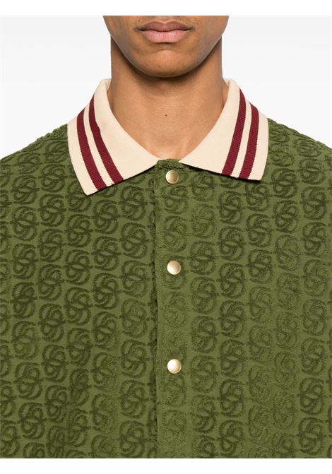 Camicia con colletto a contrasto in verde Drole de monsieur - uomo DROLE DE MONSIEUR | SH221CO201DGN